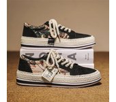 Zapatillas de pescador transpirables para hombre, de lona, versátiles, cómodas, planas, con cordones, nuevas para 2025