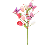 Romantic Artificial Butterfly Tulip Branches Festival Foam Berry Artificial Flower Handmade Faux Tulip Picks Mother's Day