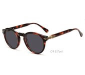 Gafas de sol con montura redonda de metal pesado gafas de sol polarizadas para exteriores para hombres y mujeres