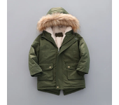 3 4 5 6 7 8 Year Winter Boys Jacket Windbreaker Keep Warm Thicken Fur Collar Girls Coat Hooded Children's Outerwear Kids Clothes