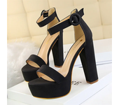 Nueva moda, Sandalias de tacón alto con plataforma para mujer, cómodas y sencillas, zapatos de tacón con punta abierta para fiesta y boda, zapatos adelgazantes con hebilla