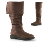 Botas De Cuero Retro Pirata Para Hombres Y Mujeres Estación Medieval Vikinga Chelsea Botas De Tacón Medio-Calf Plush Lining Faux Wool Lining