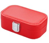 Macaron Color Leather Jewelry Organizer Box Classic Multi-functional Earring Storage Case Portable Rectangle Ring Box