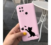 For Redmi 10C Case Redmi 10a Cover Couple Heart Cartoon Cute Cat Liquid Silicone Bumper On Xiaomi Redmi 10a Redmi10c NFC Cases