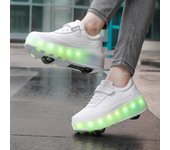Boys and girls 2-Wheel Skates Flashing Sports Shoes With Wheels Roller Skating Casual Shoes Best Gift for Children