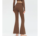 Women Yoga Flare Pants Workout Fitness Slim Flared Trousers High Waist Nude Yoga Pants Casual Gym Running Sports Pants