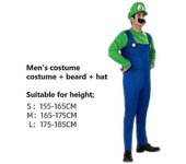 Mario And Luigi Costume For Men's Cosplay For Halloween And Christmas Z