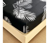Sábana Bajera Ajustable Suave Cómoda y Transpirable Negro Blanco Cama 90 135 150 180 para Colchón 30cm de Altura