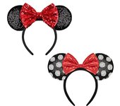 2 Pcs Headwear Mouse Ears, cosplay Ear Mouse Headwear Clothing, Party Mickey Mouse Headbands Birthday for Boys and Girls