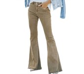 Chic and Elegant Woman Trousers Autumn Winter Vintage High Waist Flare Pants for Women New in Comfortable Jeans Hot