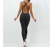 Women's one-piece sleeveless yoga Tre, gym backless cross jumpsuit, stretchy workout Bailey, set, breathable training jumpsuit