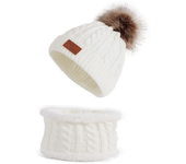 Hat Scarf Set Baby Beanies Cap Winter Kids Warm Suit For Girls Cute Hats Scarves Knitted Plush Children's Bonnet Christmas Gifts