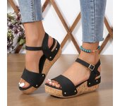 Sandalias de tacón de cuña para mujer, zapatos de moda de verano
