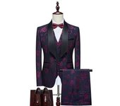 803-3 men's wedding party three piece set tailcoat
