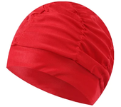 Gorro de baño de Color puro para mujer, gorro de baño de tela con pelo largo, protección de orejas, para piscina y playa
