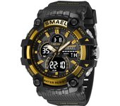 SMAEL Brand Men Sports Watches Dual Time LED Digital Watch Fashion Chronos Countdown Alloy Case Waterproof Military Wrist Watch