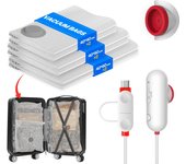 Bolsas Vacio Ropa con Bomba USB, 12 Bolsas de Vacio Para Ropa (4 * 40 x 40 cm, 4 * 40 x 50 cm, 4 * 40 x 60 cm), Ahorra Espacio Para Ropa, Maletas y Adecuado Para Mudanzas o Viajes