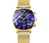 Hombre de negocios reloj automático de cuarzo reloj de pulsera resistente al agua