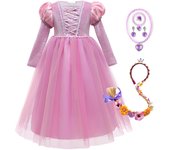 Princess Girls Christmas Halloween Rapunzel Cosplay Costumes Kids Autumn Long Sleeve Dresses Tangled Fancy Costume Children Disg