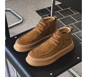 Botas de herramientas de suela gruesa para hombre, zapatos de tablero de aumento con cordones, botas casuales