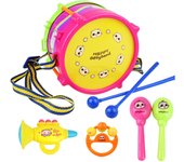 5Pcs/Set Children Drum Trumpet Toy Music Percussion Instrument Band Kit Early Learning Educational Toy Baby Kids Children Gift