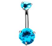 1Pc g23 titanium 6-10mm crystal belly button piercing set 14g heart belly piercing pack cz navel ring set cute belly bar bulk