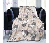 Cute Little Animals Warm Printed Throw Blanket Cute Pet Super Soft Micro Fleece Bed Lightweight Decorative Couch Sofa Travel