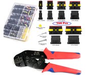SN-48B Ratcheting Wire Crimping Plier Crimper Tool Kit with 352PCS Waterproof Automotive Wire Connectors