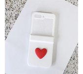 Cute Korean Candy Color 3D Love Heart Solid Color Case for Galaxy Z Flip5 Flip 5 Z Flip5 Zflip5 Zflip5 Flip5 Portable Cover