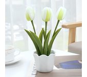 Simulated Tulip Artificial Tulip Flowers Fake Plants Desktop Decor Potted Plant Home Office Decoration With Pot
