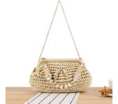 Crossbody bag in stylish candy colors, woven for everyday beach vacations.