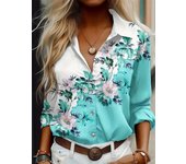 Black Striped Printed Long-sleeved For Women Fashion Lapel Button-down Shirt Temperament Office Cardigan