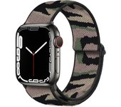 Correa de Nylon Elástica con Estampado de Leopardo Adecuada para Serie iWatch de Apple