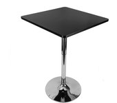 Square Bar Height Adjustable Table Rectangular Shape Indoor MDF & Stainless Steel 360° Swivel Table Top