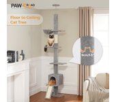 Árbol para gatos alto ajustable de 210-274 cm con poste rascador, condominio y torre para gatos de interior, Juguetes para gatos