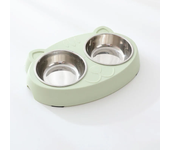 Macaron-cuenco doble para mascotas, bandeja de plástico para beber comida para perros y gatitos, alimentador para gatos, suminis