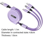 Cable de carga retráctil 3 en 1, Cable USB Micro USB C + + tipo línea de cargador para iPhone, Xiaomi, Huawei, Redmi, Samsung, carga rápida 3A