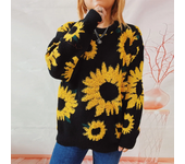 Korean 2024 Autumn/Winter Fabric New Top Embroidered Sunflower Women's sual Sweater e Fashion