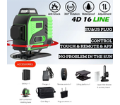 3D/4D Laser Level 12/16 Lines nivel a laser 16 Lines Laser profesional Level green line Self-leveling 360 autonivelant