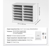 SucceBuy Literature Organizer, Compartments Office Mailbox with Adjustable Shelves, Wood Sorter for Office, Home, Classroom