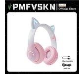 2024 Bluetooth Wireless Headphones LED Light Cute Cat Ears Stereo Music Earphone Computer Gaming Headset with Mic Gift Girl
