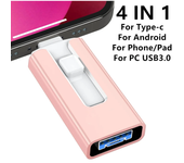 Usb 3.0 Flash Drive 512GB 256G 2T 1TB for iPhone with 4in1 lightning interface Mirco TYPE pendrive for Iphone7/8/9/11/12/13 Ipad