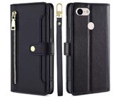 Magnético Multifuncional Moda Cremallera Funda de Cuero Solapa Pixel 3,  3A, 3A XL, 3XL, Cuerda Colgante Funda protectora