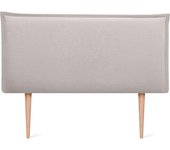 Cabecero de Lino Natural Liso con Ribete Cabezal Tapizado Cama Dormitorio Moderno Top Trending (Beige, 160x105cm con Patas (Camas 150/160))