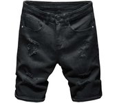 White Ripped Jeans Knee-length Jeans, Fashion Simple Casual Pants, Men's Thin Hole Shorts, New Street Clothing