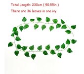 2021 230Cm Green Artificial Hanging Leaf Garland Plants Vine Leaves wall rattan patio decoration Home Wedding Party Garden Decor