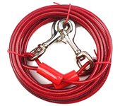3/5/10 Meter Dog Tie Out Cable Heavy Duty Dual End Snap Hooks Pet Cable Leash Anti-Rust Bite-Resistant Double Head Leash