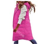 Single-breasted mid-length cotton vest,Hooded Sleeveless Zip Up Long Puffy Jacket Warm Thick Quilted Coats with Pockets