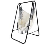 Silla Colgante con Soporte Columpio Interior Silla Hamaca Colgante con Conjines, Carga Máxima 100 kg, para Interior y Exterior Gris