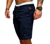 Pantalones cortos informales para hombre, pantalones cortos Cargo de verano para gimnasio, deporte, correr, entrenamiento, pantalones Cargo, pantalones para correr, pantalones cortos sólidos con cordón para correr para hombre